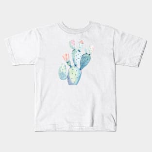 Turquoise Cactus Floral Friends Kids T-Shirt